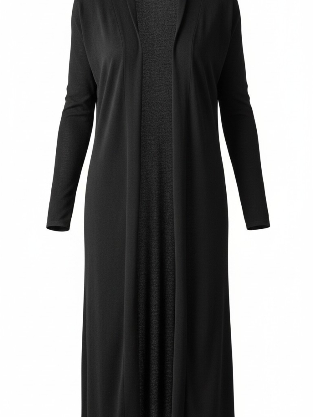 Black Long Sleeve Women's Duster Robe